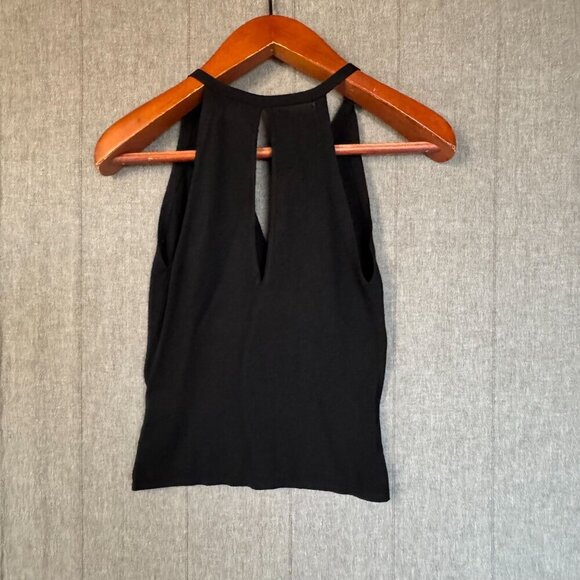 Sweet by Miss Me Black High Neck Racer Back Key Hole Crossover Tank Top Size S - Picture 11 of 15